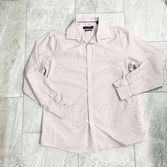 Tommy Hilfiger Red Plaid Collared Long Sleeve Button Down Shirt Size 16.5 - Picture 3 of 7